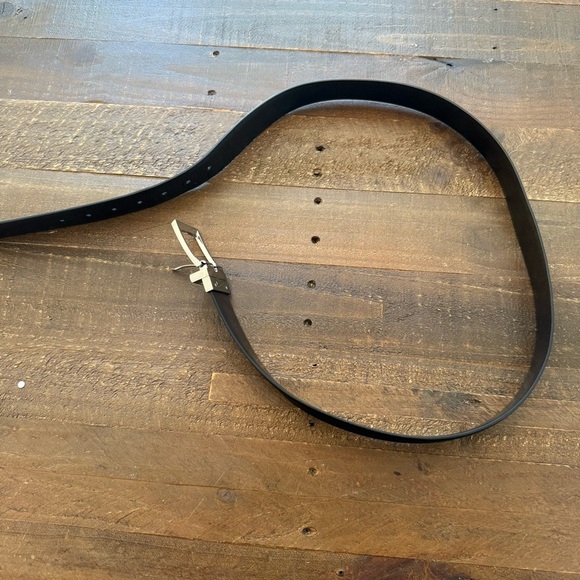 Nike Reversible Pebbled Black Leather Brown Smooth Belt Silver Buckle 38-40” - Picture 3 of 5